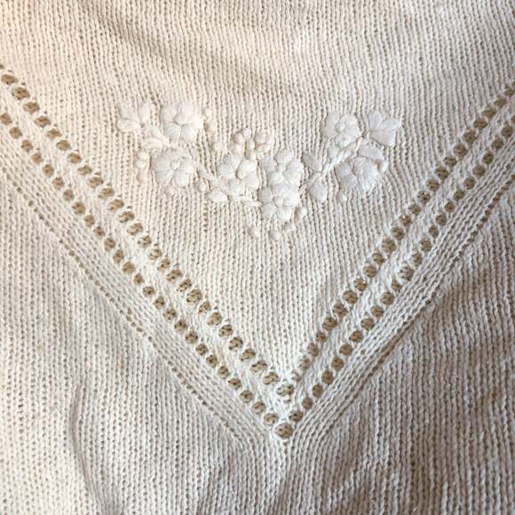 Vintage Essential cream sweater with pearl buttons silk & angora mix size medium - Picture 4 of 12